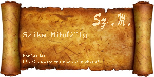 Szika Mihály névjegykártya