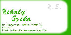 mihaly szika business card